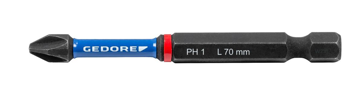 Bild von Gedore Torsions-Bit-Satz 1/4 Zoll Kreuzschlitz PH 1, 70 mm, 2-tlg