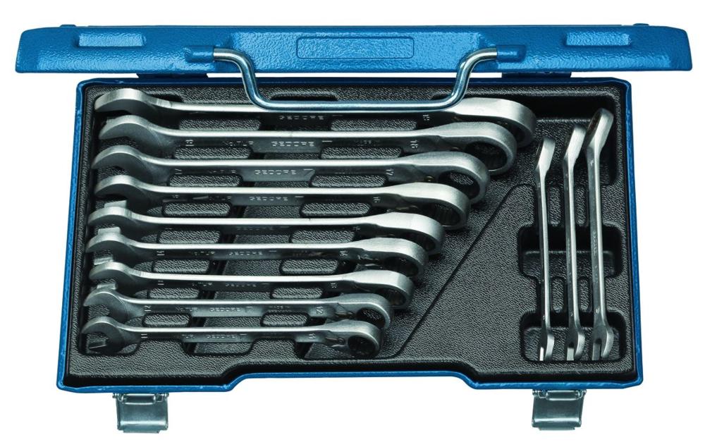 Bild von Gedore 7 UR-012 Maulschlüssel mit Ringratsche 12-tlg 8-19 mm